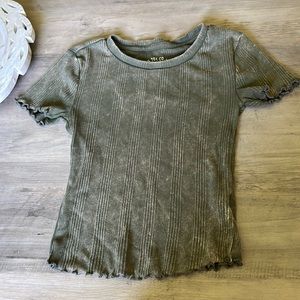 🔮Buy2Get1Free🔮 Aero Shrunken Tee sz S army green EUC